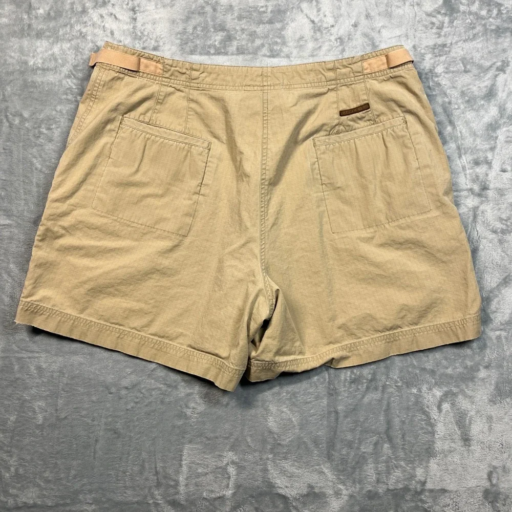 Lauren Ralph Lauren Khaki Cargo Shorts Women 16W Tan‎ Ripstop Cotton Cinch Waist